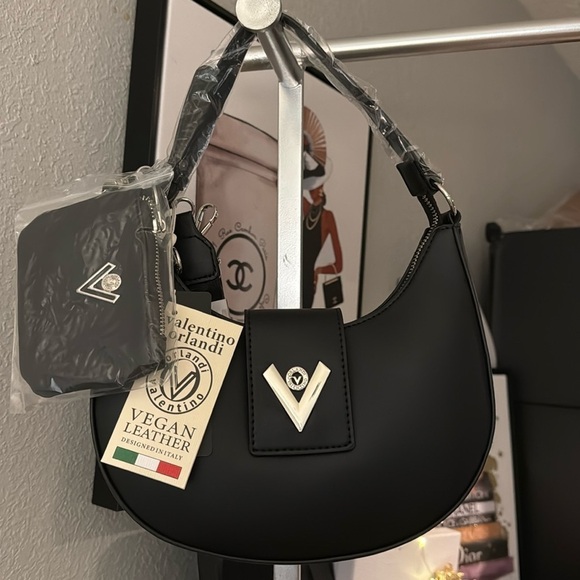 Valentino Orlandi Handbags - Valentino Orlandi Black Vegan Leather Shoulder Bag